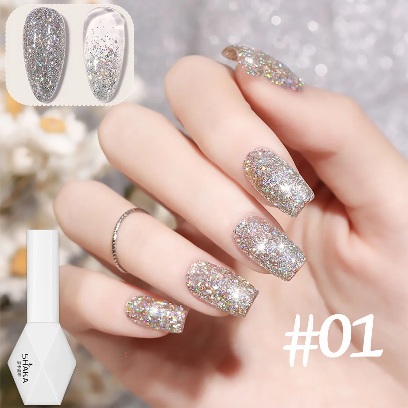 1pcs SHAKA Star River Colorful Sequins Gel Nail Polish Multi Color Pop up Daily Gentle Whitening Versatile Nail Enhancement Art