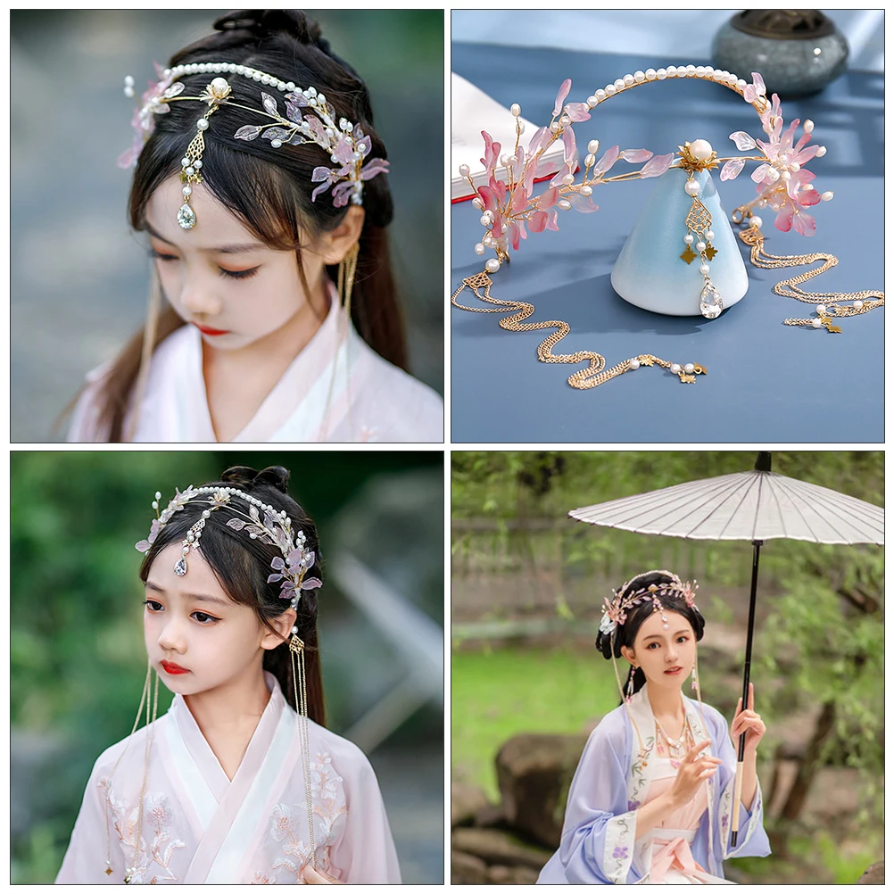 

Chinese Style Hair Accessory Premium Alloy Wedding Party Bridal Photo Props Vintage Headwear Hanfu Matching Long Tassels Women