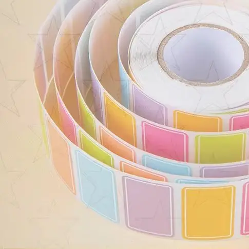 

Яркие 500 шт. самоклеящиеся этикетки, пустые водонепроницаемые прямоугольные именные бирки, прочные наклейки для канцелярских принадлежностей