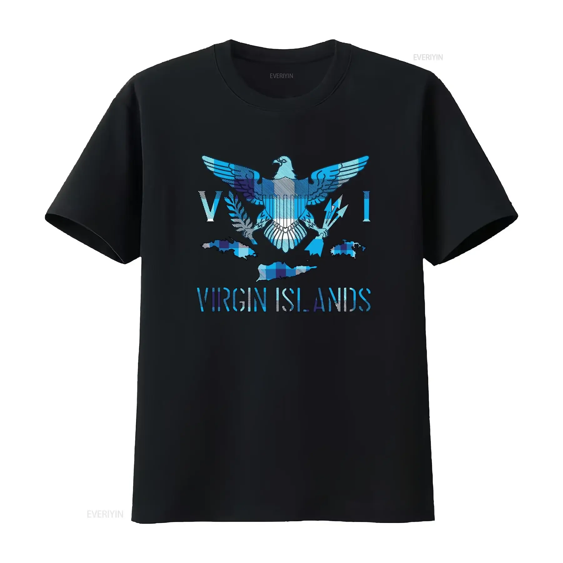 Virgin Islands Blue Madras Flag T Shirt USVI gift vi vacay trip vintage Washed Versatile Unisex homme Stylish Comfortable