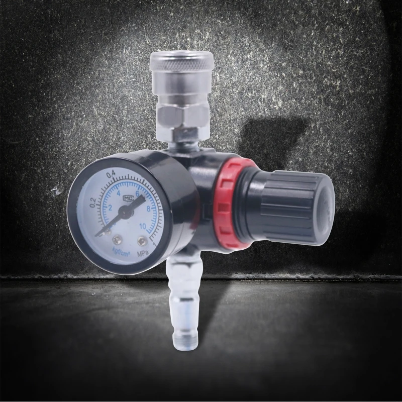 Air Pressure Regulator 1/4”  Paint Guns Pressure Regulator Pressure Easy to Install and Maintain Pneumatic Tools