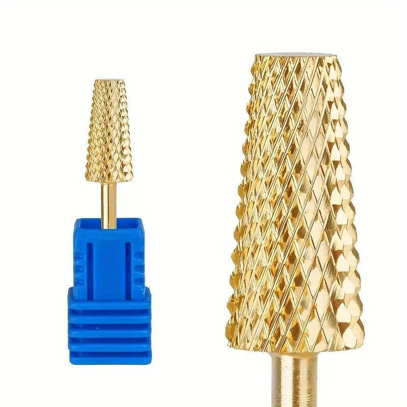 1/2/3Pcs/Box Gold Carbide Clean Nail Drill Bit Tool Rotary File Manicure Pedicure Tools
