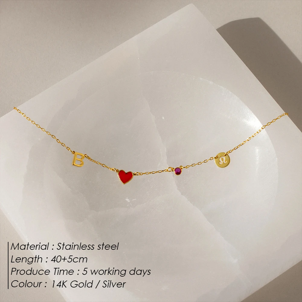 EMANCO  Customized Stainless Steel Constellation Necklace Colorful Rhinestone Gold-Plated Fashion  Jewelry Women's Gift