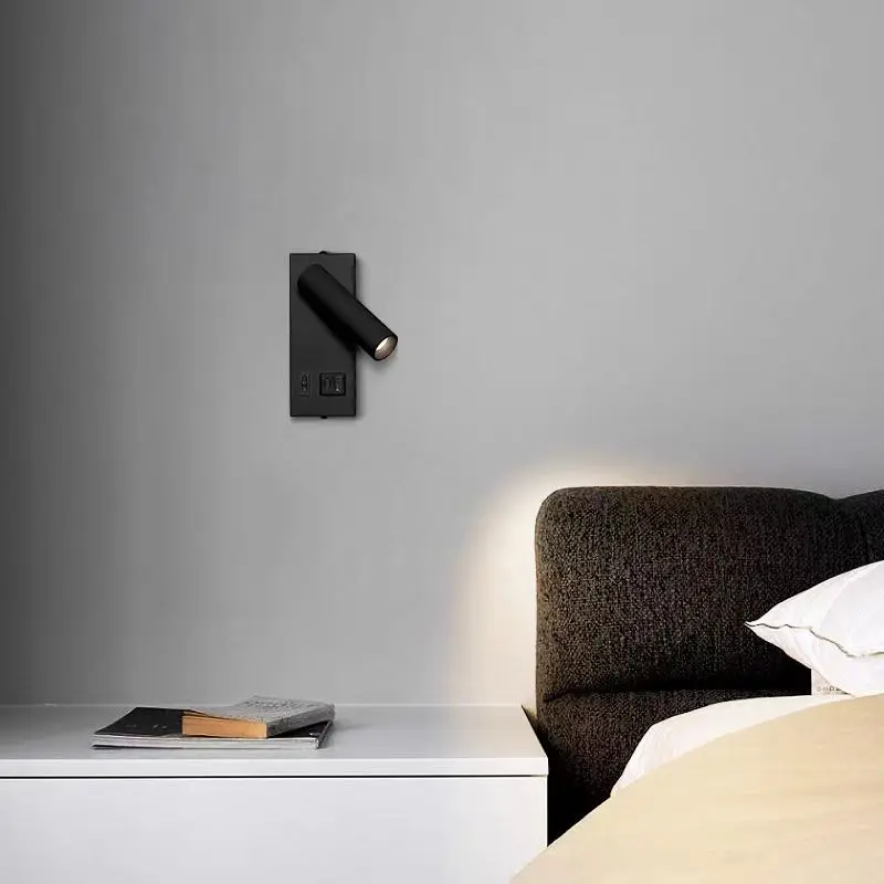 

USB Charging Type-C Rotating Surface Mounted Reading Wall Light Lamp LED 5W Spot Downlight Ceiling Bedroom Hotel Study