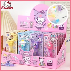 4/24pcs Sanrio Correction Tape Kawaii My Melody Kuromi Cinnamoroll White Out Correction Band Stationery School Office Supplies