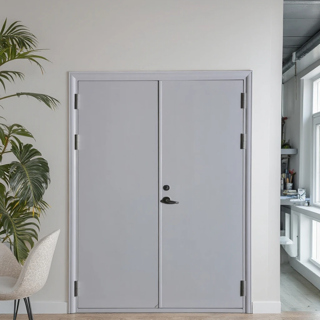 Modern Style High Quality Aluminum Swing Fire Door Soundproof and Fire Rated Door for Office Use Fire Prevention Feature
