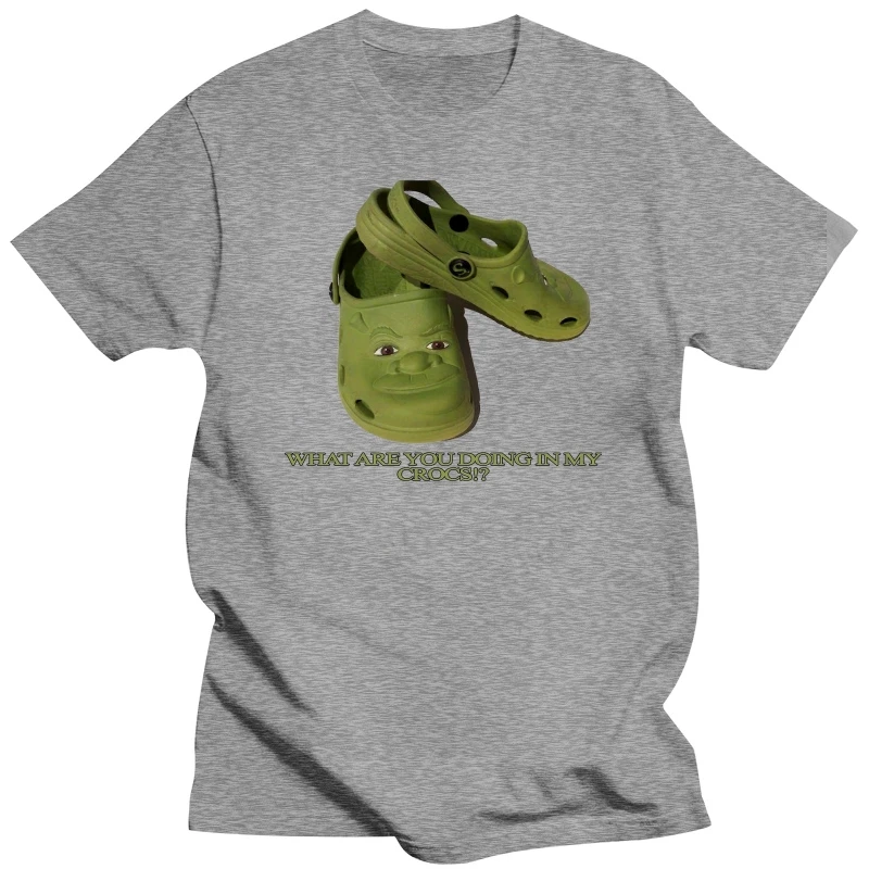 What Are You Doing In My Shrek Crocs T Shirt Men Women Summer Fun Pattern Printing Short Sleeve Tops College Pop T-shirt Man New