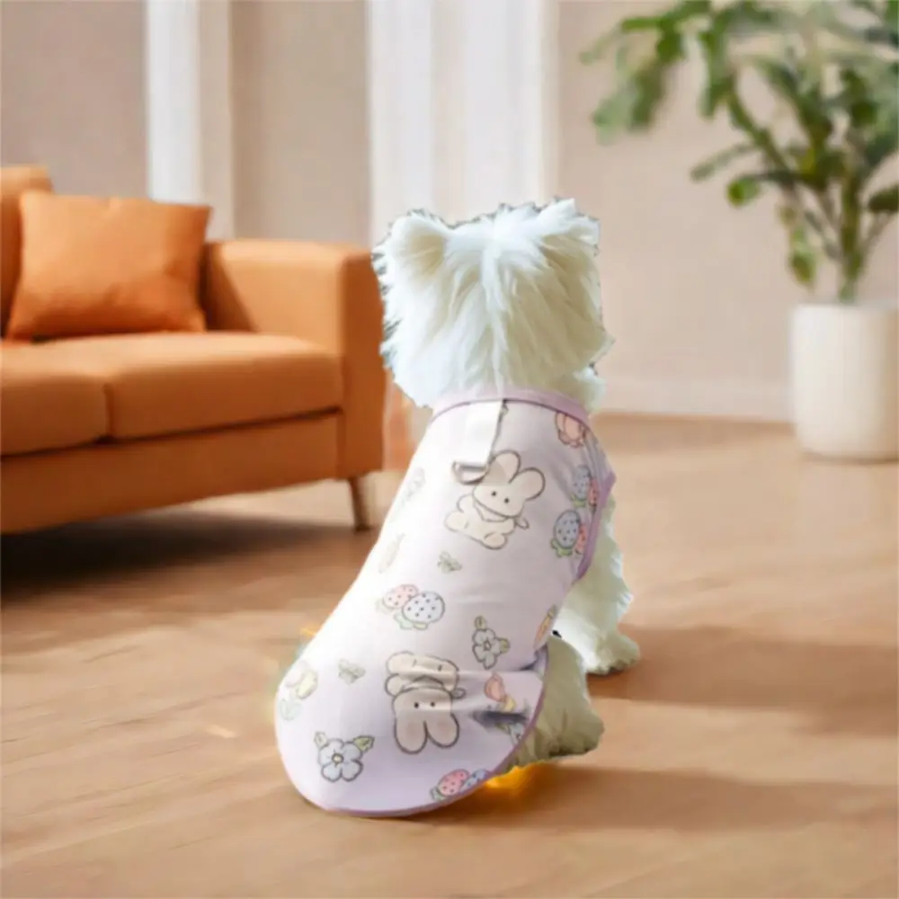 Comfortable Cartoon Dog Vest Soft Quick-drying Dog Clothes Polyester Fiber Cool Cat T-shirt for Pets
