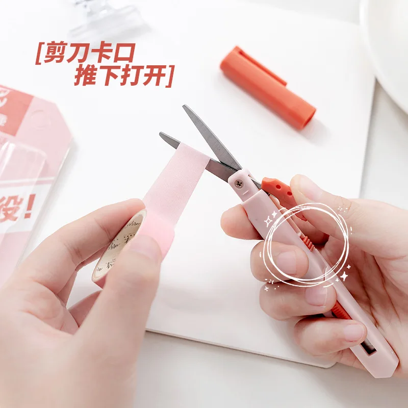 Japanese Cute Fine Art Knife Hand Ledger Scissors Wallpaper Knife Dual-purpose Craft Stationery Scissors Ceramic pen kn