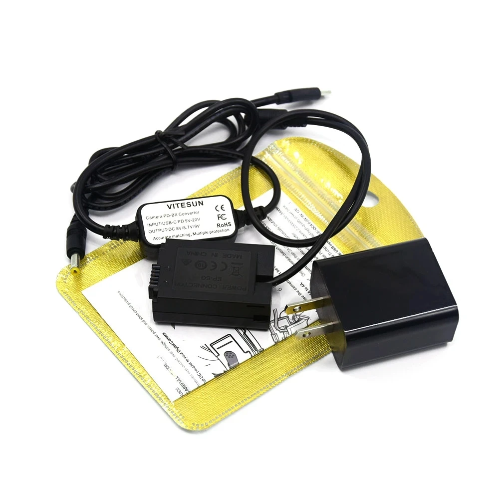 

USB Type-C Power Bank Cable+EH-5 EH-5A MH-32 PD Charger+EP-5G DC Coupler (EN-EL25 Dummy Battery) For Nikon Z50 ZFC Camera