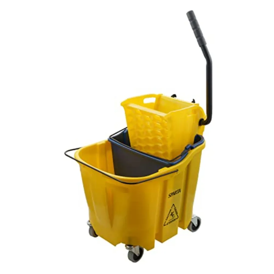 

Carlisle FoodService Products Omnifit Mop Bucket with Side Press Wringer and Soiled Water Insert for Efficient Floor Cleaning i