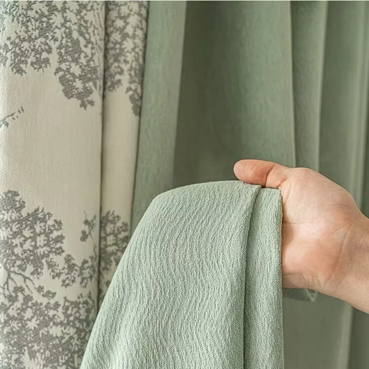 Customized Size Seamless Splicing Chenille Thickened Blackout Curtains for Living Room and Bedroom Warm and Windproof Luxury