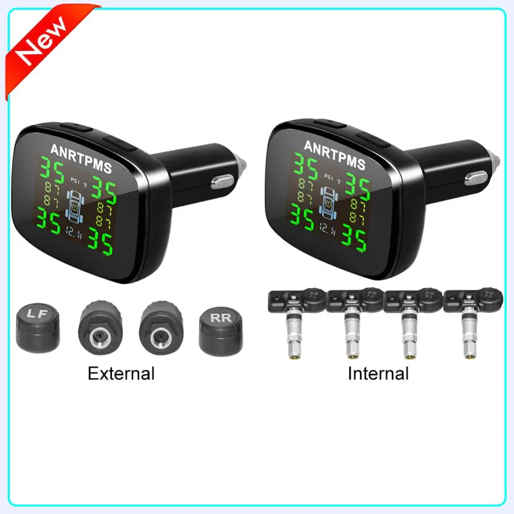 

Tire Pressure Monitoring System Cigarette Lighter Tyre Temperature Monitor Universal TPMS for Car SUV Sedan