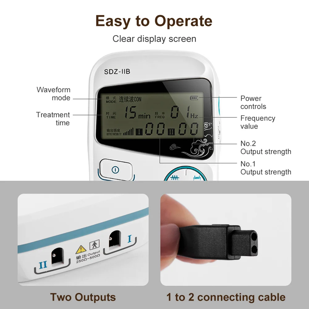 Portable Electronic Acupuncture muscule Stimulator  SDZ-IIB 2 Channel Impulse Body Electro Acupuncture Instrument TENS Units