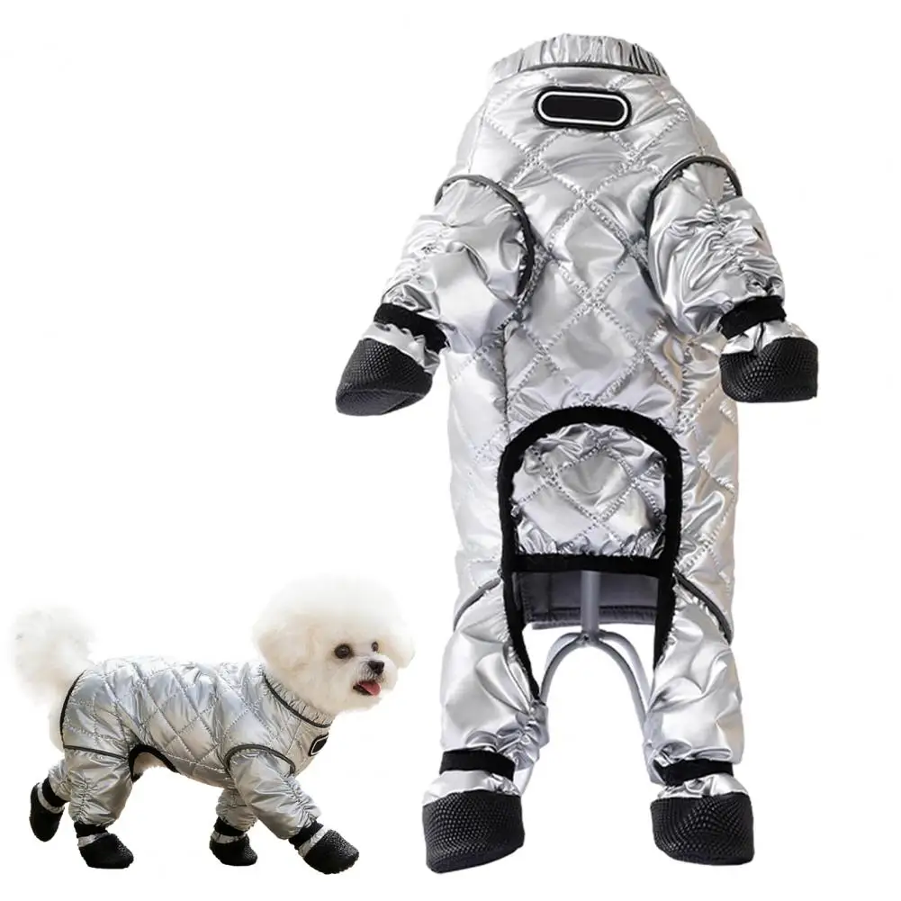 Dog Snow Suit Full Body Dog Jacket Reflective Quilted Jumpsuit Thermal Dog Snowsuit with Paw Protectors Warm Winter Coat for Col - view 5