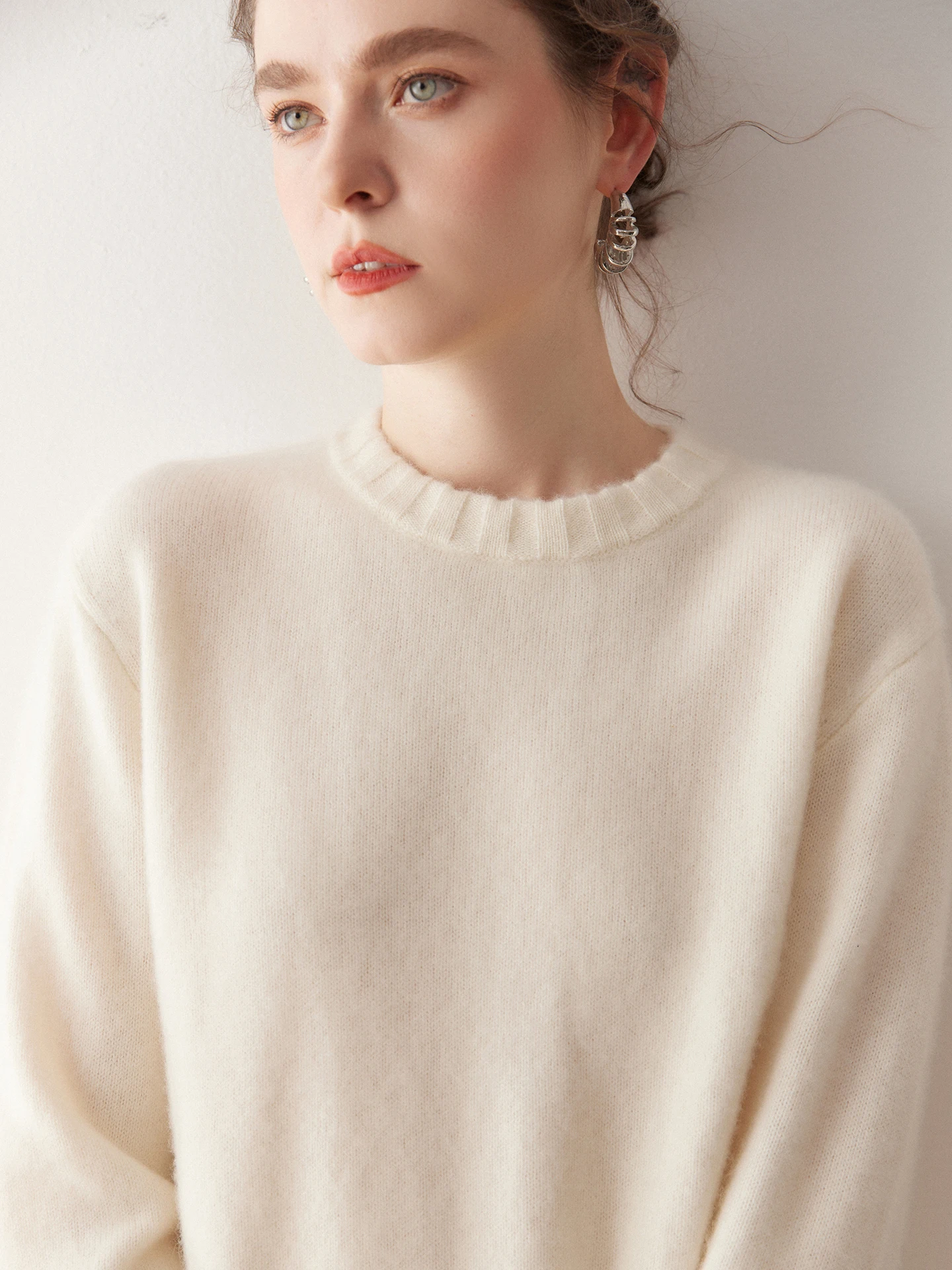 

Exquisite 100% Cashmere Women's Casual Loose Thick Warm Soft O-Neck Sweater Autumn Winter Solid Elegant Fashion Clothing Tops