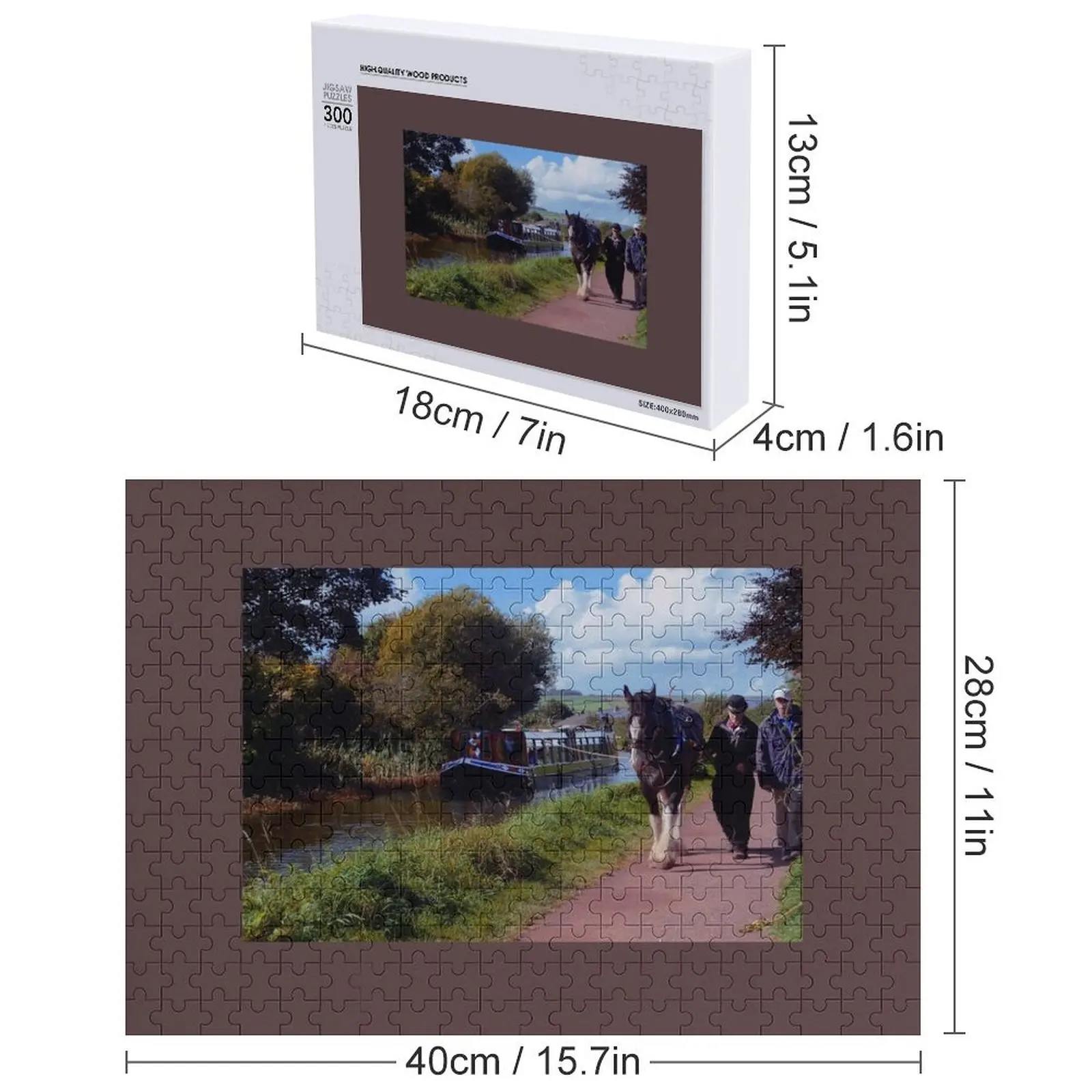 그랜드 웨스턴 캐널, 티버튼, 데본. 영국. 퍼즐 맞춤형 선물 나무 성인 맞춤형 어린이 퍼즐