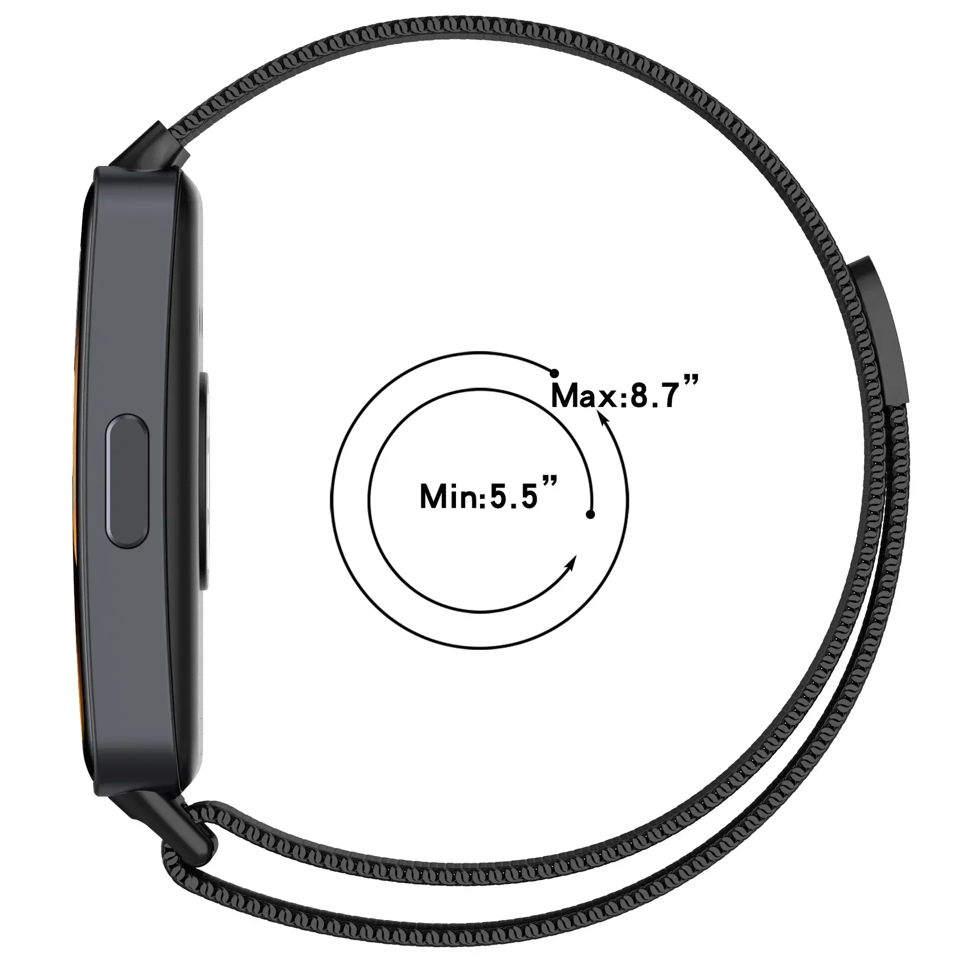 Mewhot Milanaise-Armband für Huawei Band 10 9 8 Smartwatch Magnetisches Armband Metall Edelstahl-Armband für Huawei Band10 9 8 – Detail 5