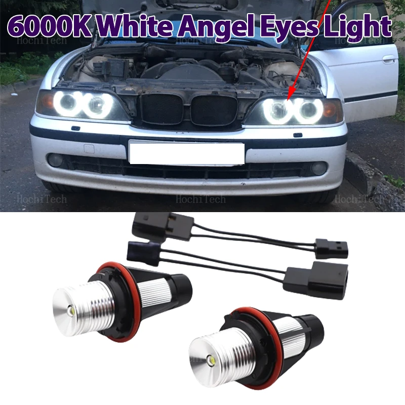 20W White LED Angel Eye  Ring Light Bulbs Lamp Fit For BMW E87 E39 M5 E60 E61 E63 E64 M6 E65 E66 E83 X3 E53 X5 2000-2008