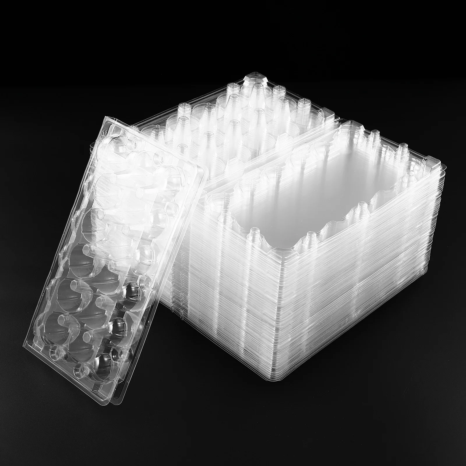 

50Pcs 18 Grids Quail Egg Carrier Transparent Design Clear View Tight Dispenser Holder Case Large Capacity Portable