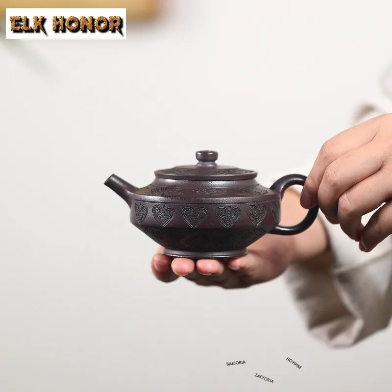 200ml Antique Yixing Purple Clay Teapots Artists Handmade Weekly Count Pot Raw Ore Mud Tea Maker Kettle Chinese Zisha Tea Set