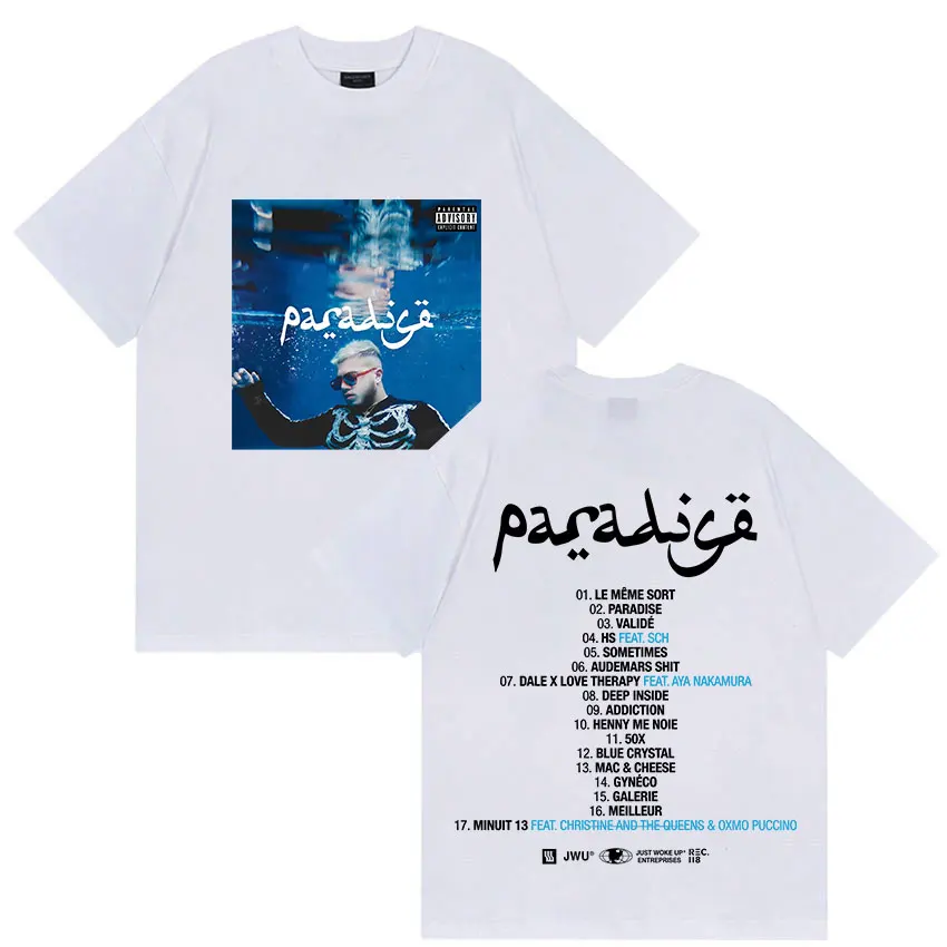 مغني الراب هامزا جولة 2025 غلاف الألبوم تي شيرت رجالي الهيب هوب القوطية قصيرة الأكمام تي شيرت موضة عالية الجودة المحملة #2