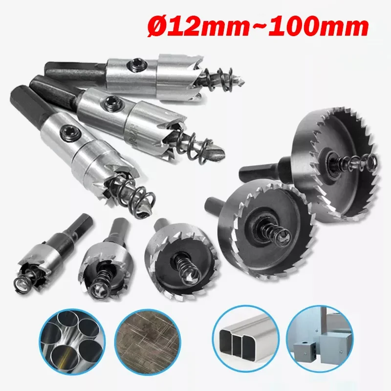 

1Pcs 12mm to 100mm HSS Metal Holesaw Stainless Steel Alloy Cutter Drill Bit Hole Saw Cutter All Size