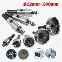 1Pcs 12mm to 100mm HSS Metal Holesaw Stainless Steel Alloy Cutter Drill Bit Hole Saw Cutter All Size