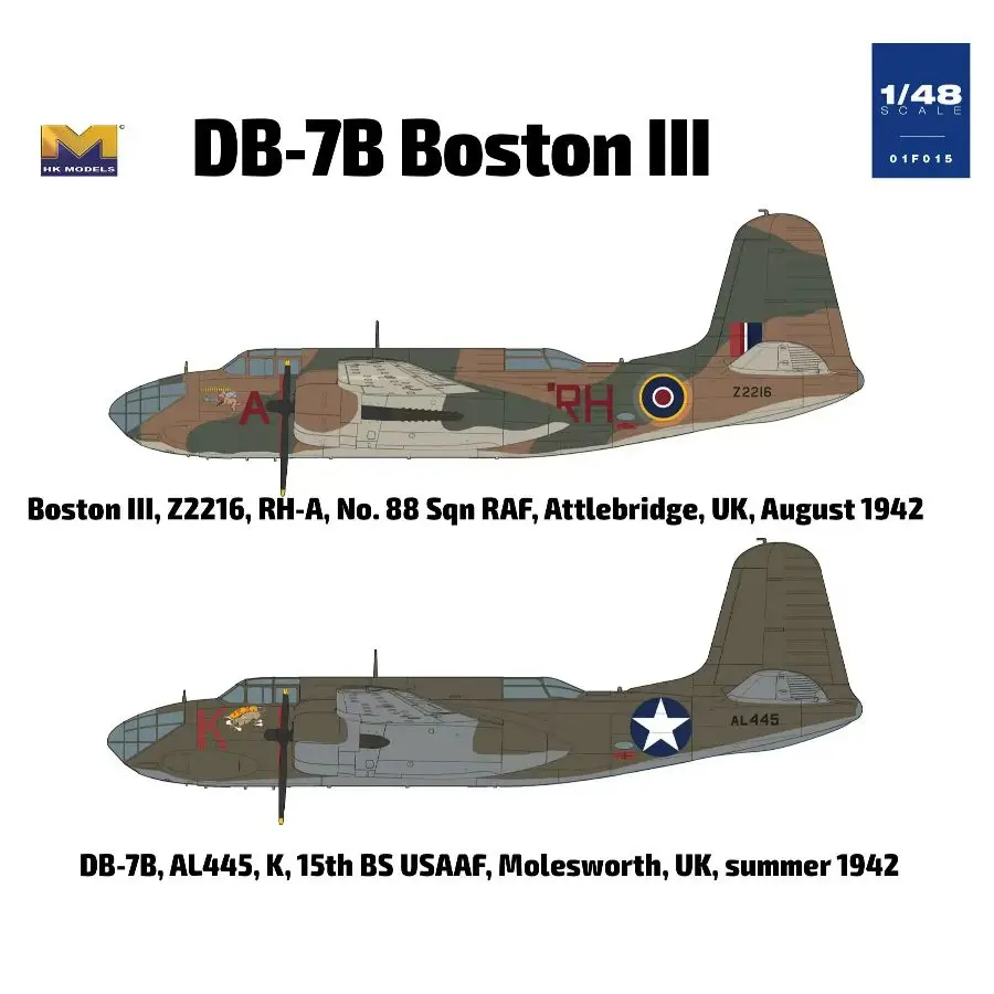 01F015 Aircraft Model Kit HKModel 1/48 DB-7B Boston III Type A Medium Bomber