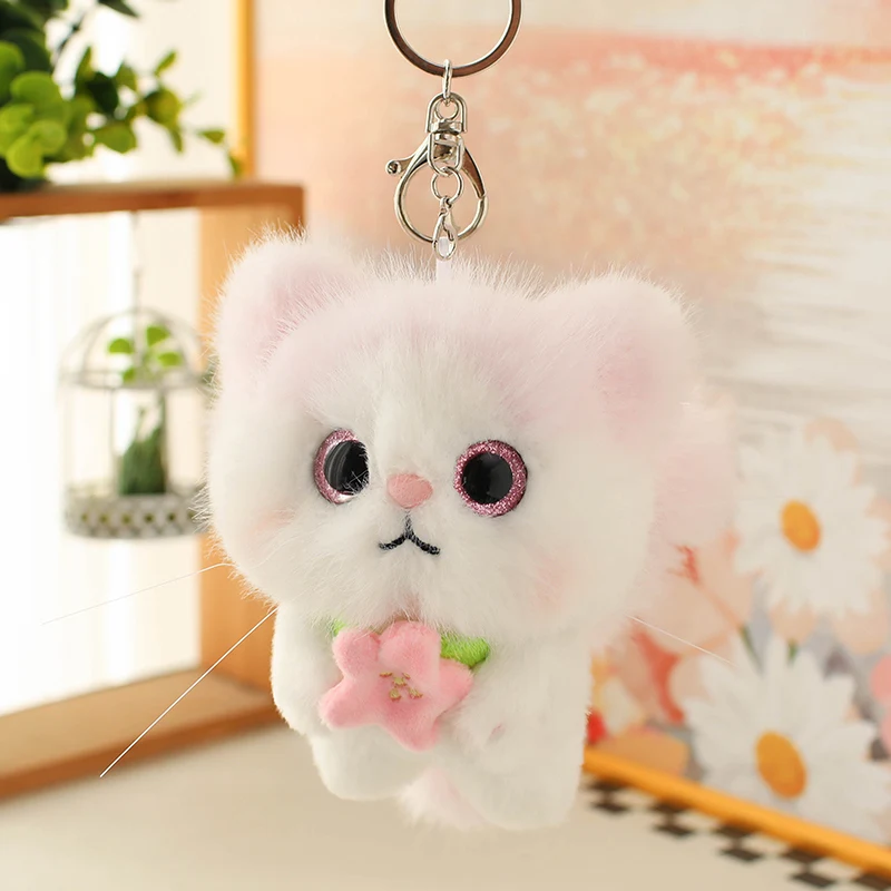 Angel Cat Plush Pendant 15cm Cute Cat With Wings Blue Pink Kitten Plush Doll Keychain Backpack Decor Boy Girl Good Friend Gift