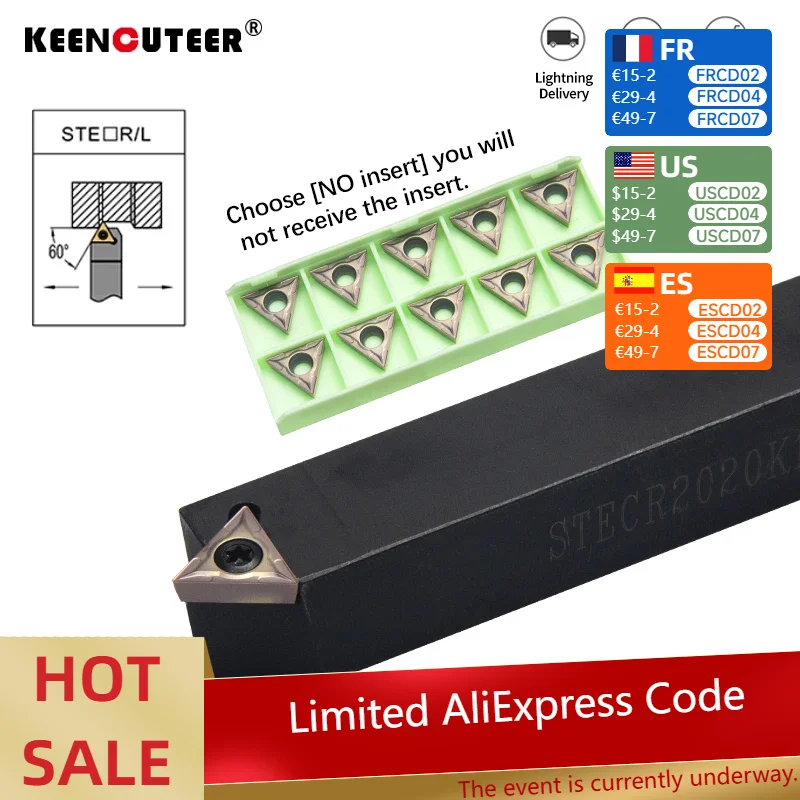 

STECR/STTCR STECR1616H11 STECR2020K16 STTCR2020K16 наружный держатель токарного инструмента TCMT11/16 карбидная вставка для токарного станка с ЧПУ режущего инструмента обработка металла инструменты