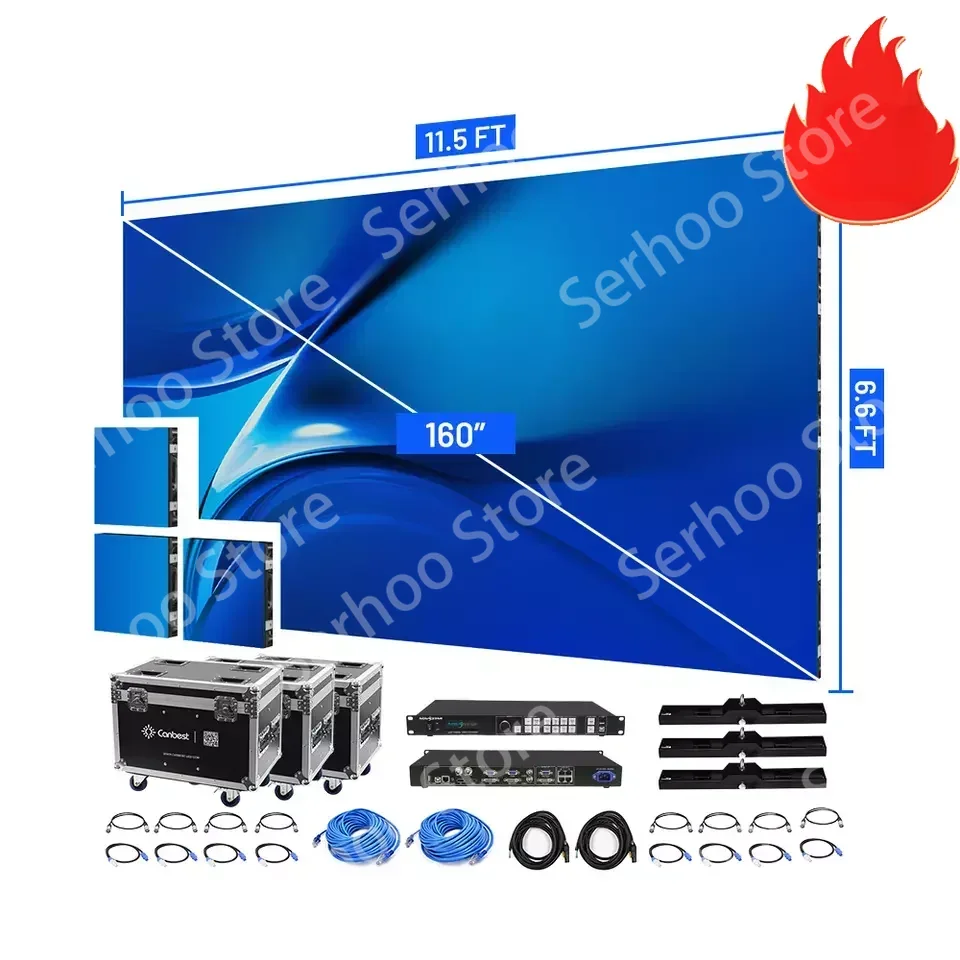 Canbest RX261 P2.6 2.6Mm Turnkey Led Video Wall System Package Indoor Curved Rental Display Exhibition Booth Stage Screen Panel