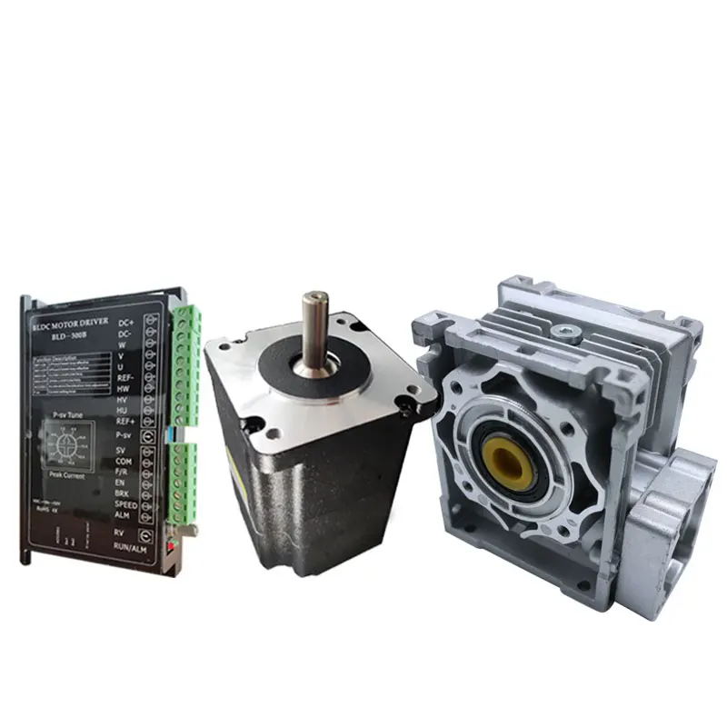 7.5:1-40:1 Worm Reducer NMRV040 19mm Output Shaft RV40 Gearbox Speed Controller With Brushless DC Motor Kit Increase Torque 300W