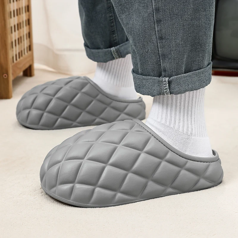 Pantoufles en coton à enfiler rondes pour hommes, chaussures d'hiver décontractées, imperméables, confortables, tout match, plus modèle de velours, extérieur, garder au chaud