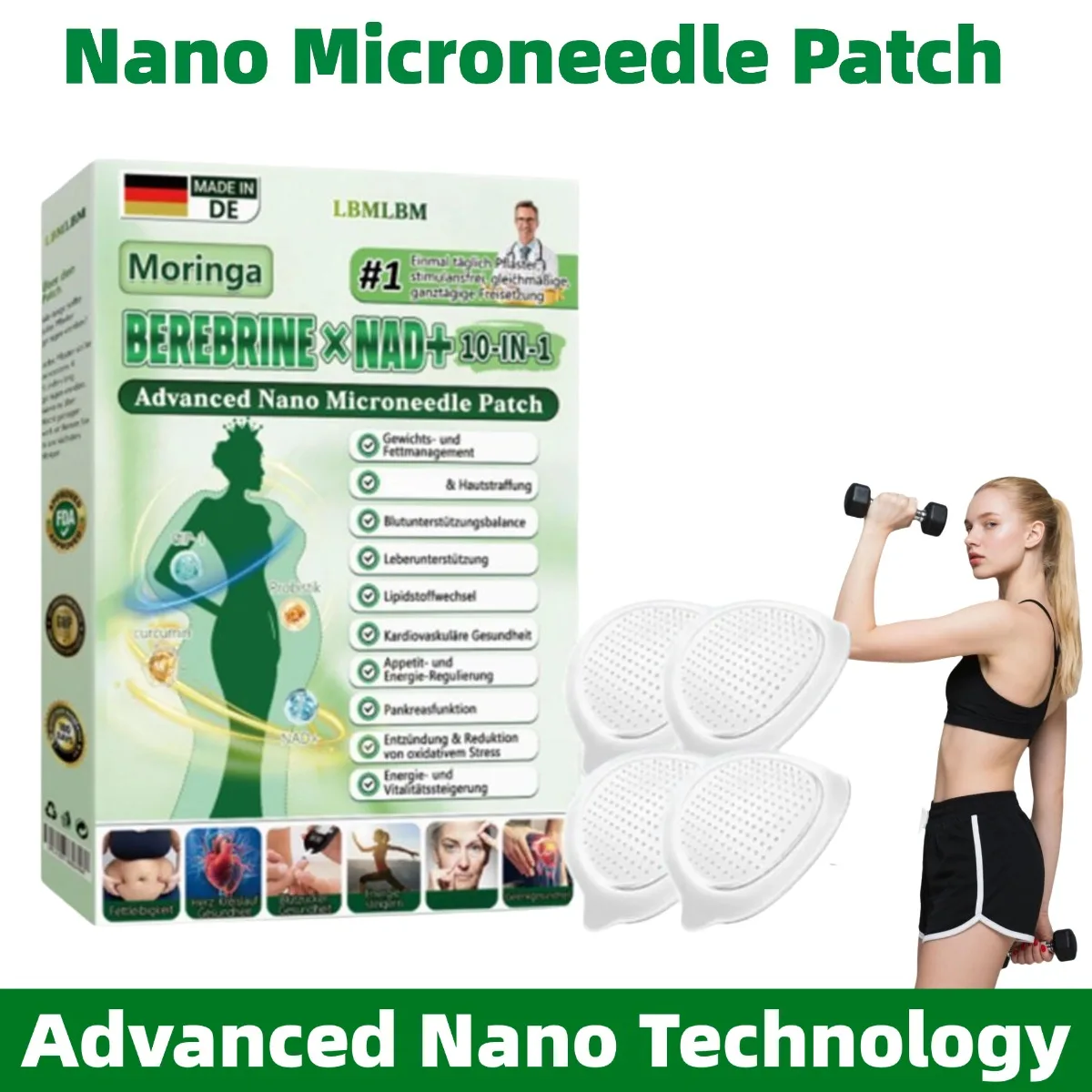 Advanced Ultra-Thin Nano Microdarts Shaping Patch Moringa 10-in-1 Body Firming Moisturizing Gentle Sticker Women Men Fat Care
