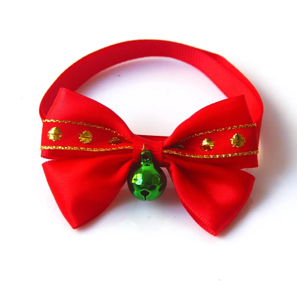 

2 Pcs Pet Christmas Hat Bow Tie Set Adjustable Collar Soft High Quality Material Dog Xmas Party Holiday Fashion Gifts