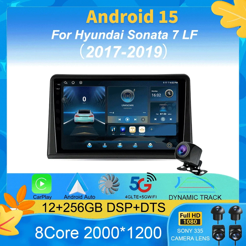 

Car Radio Android 15 Carplay Auto GPS DSP Video For Hyundai Sonata 7 LF 2017 2018 2019 Head Unit 2 Din Navigation Stereo Player