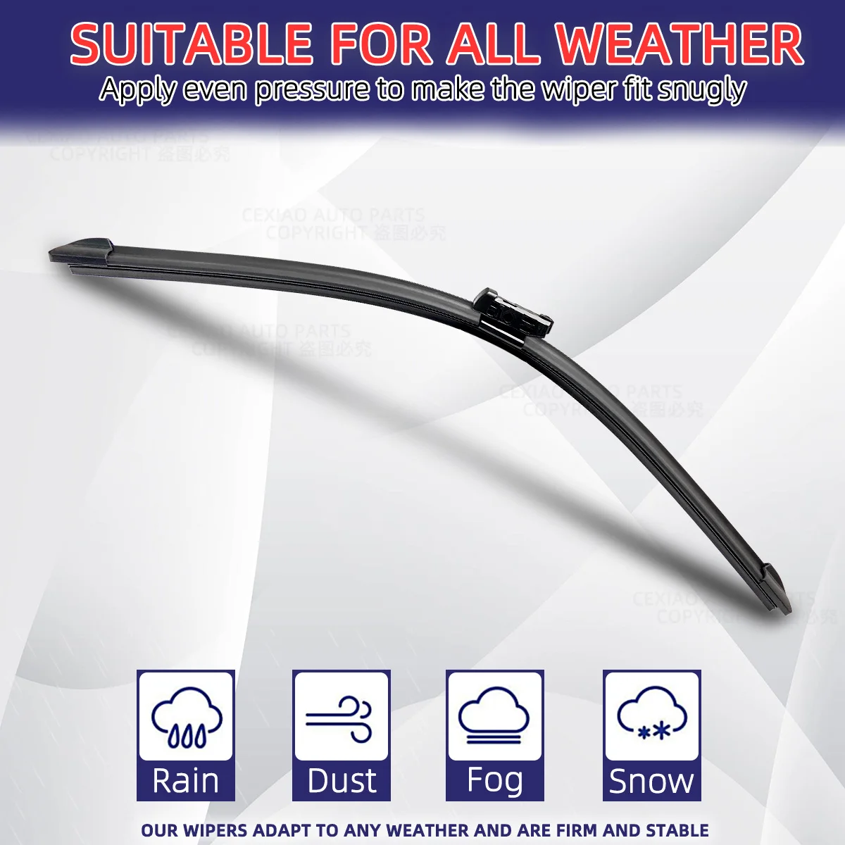 OEM Universal Wiper Blades For Push Top Button Arm Slim Top Soft Rubber Car Windscreen Wipers Auto Windshield Replacement Parts