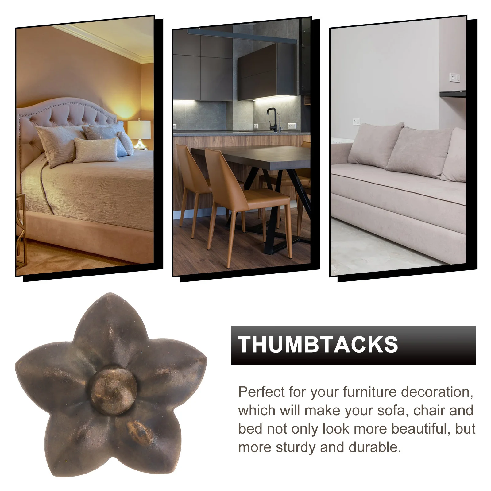 

60Pcs Durable Furniture Nails Pin Set Style Iron Patch Tacks for Home Sofa Bed Chair Decoration Furniture Patch