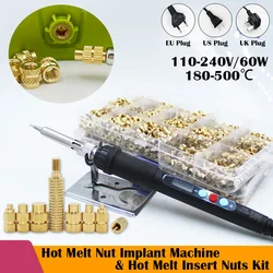 Brass Hot Melt Insert Nut Hot Melt Nut Implant Machine Copper Nut Thermal Conduction Implant Heating Head for 3D Printer Plastic