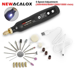 NEWACALOX Cordless Rotary Tool with 5 Variable Speed & 3.7V USB Charging Engraving Rotary Tool for Engraving, Sanding, Polishing