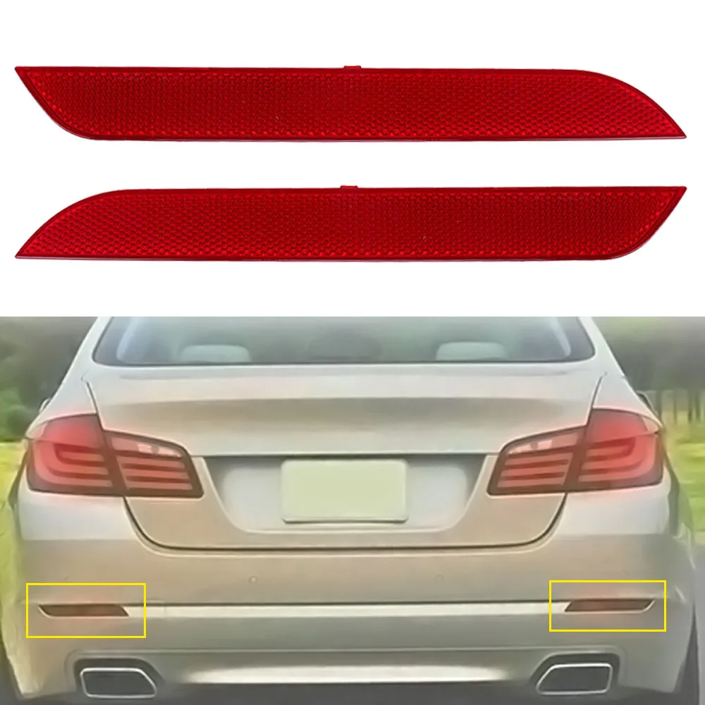 Car Rear Bumper Reflector Marker Light Reflector For BMW 5-Series F10 F18 Sedan Pre-facelift 2010-2013 Red 1pc Car Accessories