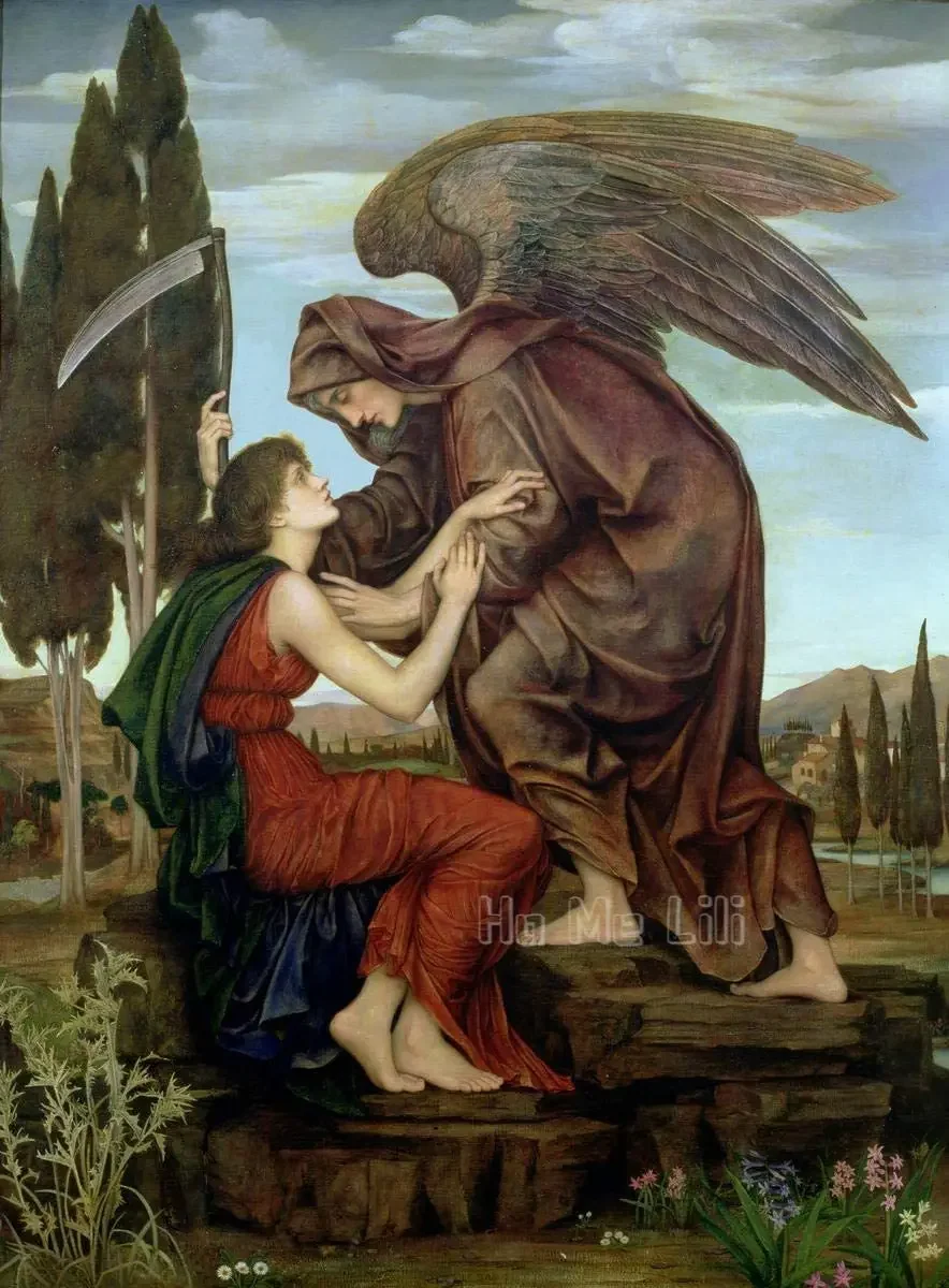 Evelyn De Morgan Giclee Print On Canvas Famous Paintings Fine Art Poster Wall Decor The Angel Of Death Trivium Art History