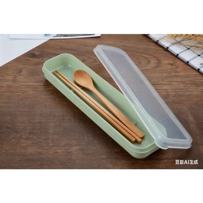 Travel Cutlery Case with Slot Design Transparent Cover Portable Dustproof Reusable Utensil Holder for Outdoor and Home Use