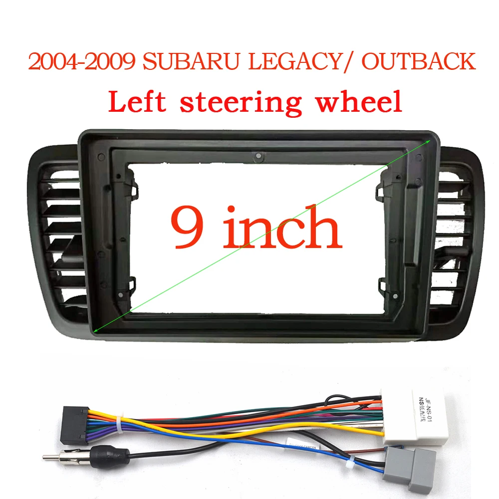 For  left Steering Wheel Subaru Legacy Outback 2004-2009 Car Radio Frame Fascia Panel 9 inch Android Facia Bezel Plate Trim