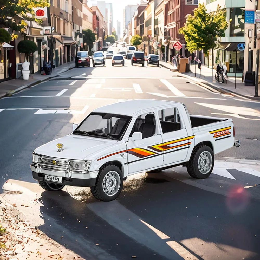 Hilux TUNDRA TRD 4x4, jouet en alliage, modèle de portes ouvertes, roue tout-terrain Miniature, véhicule à tirer pour enfants, cadeaux de décoration, 1:32