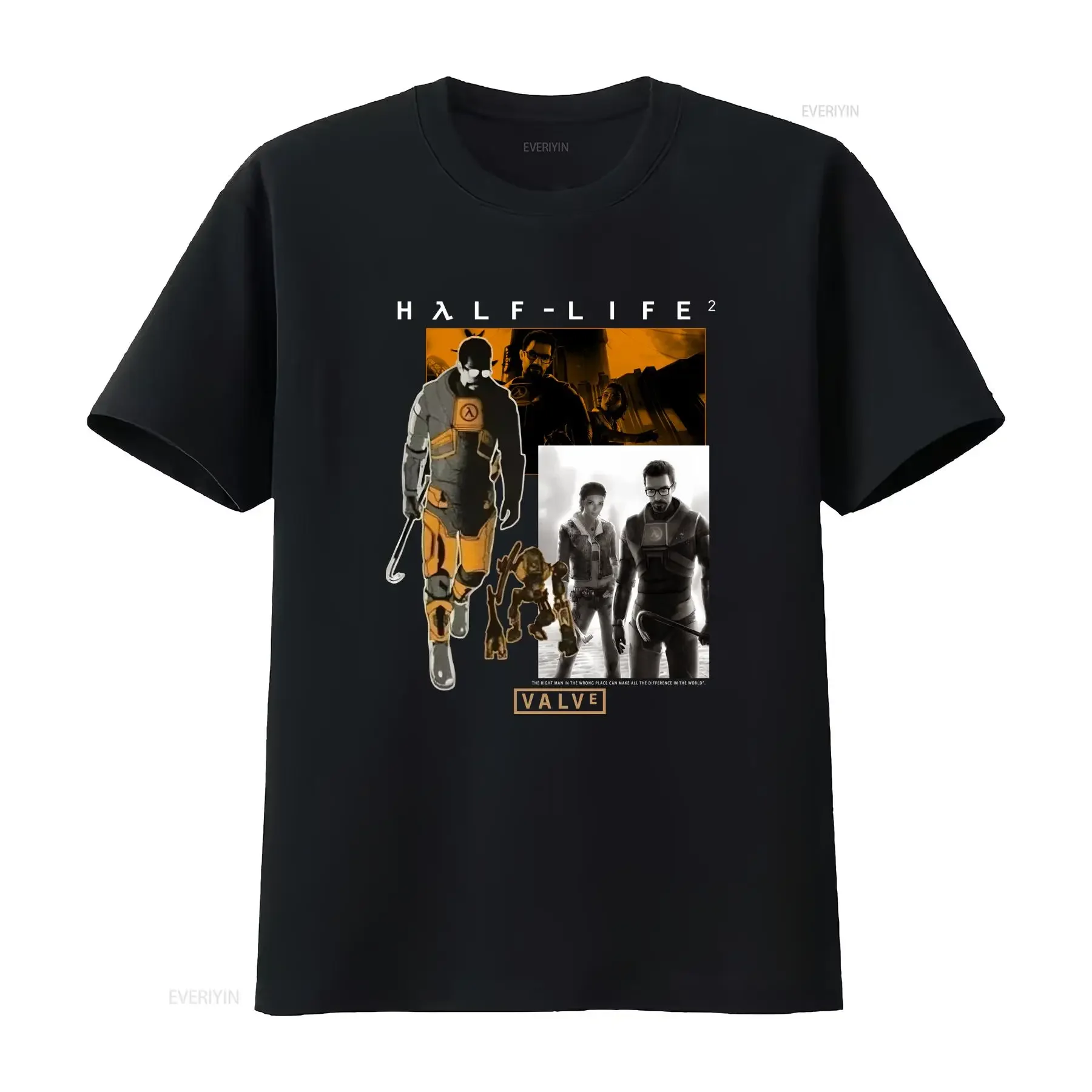 Half Life 2 Valve Source Black T Shirt new cotton unisex vintage Washed Unisex Versatile Stretched fashion