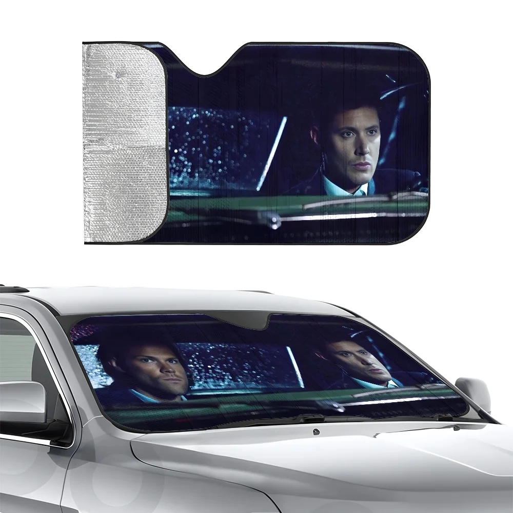 S-Supernatural  Car Sunshade Curtains Heat-insulating Aluminum FilmReusable Suction Cup Blocks UV Rays Car Sun Visor Protector