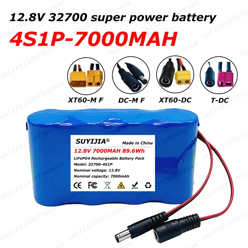 New 4S1P 12.8V 7000mAh 32700 Lifepo4 Battery Pack with 4S 30A Balanced BMS for Electric Boat and Uninterrupted Power Supply 12V