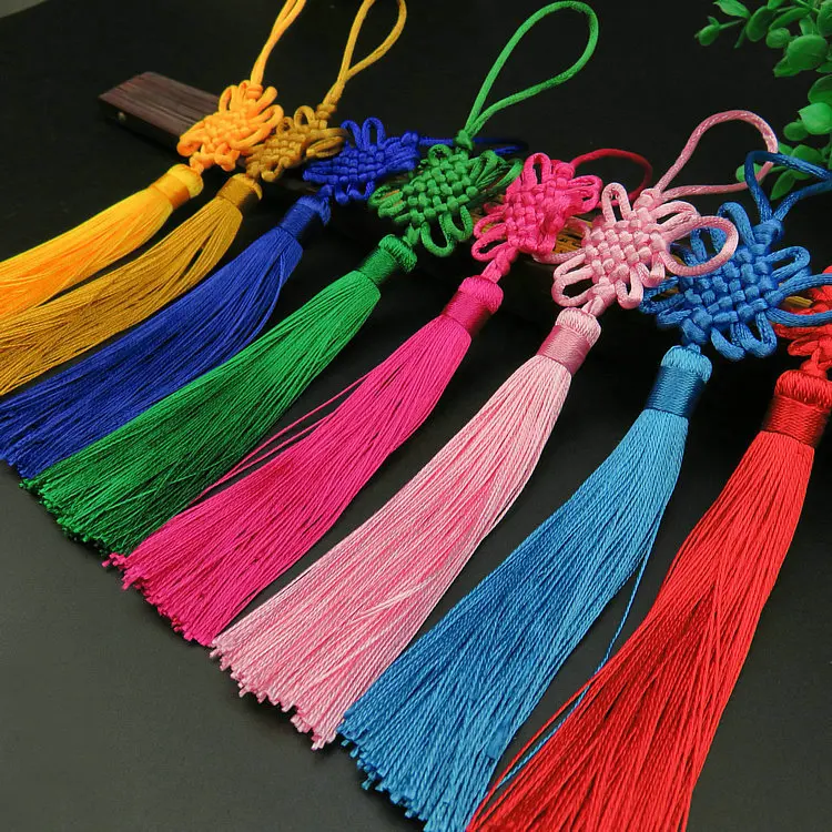 2pcs Small Chinese Knot Tassels Ornaments Spring Festive & Party Supplies Purple Blue Black Color Car Decor Crafts